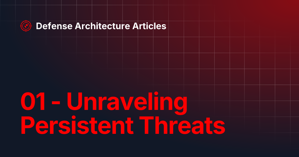 01 - Unraveling Persistent Threats | Defense Architecture Articles